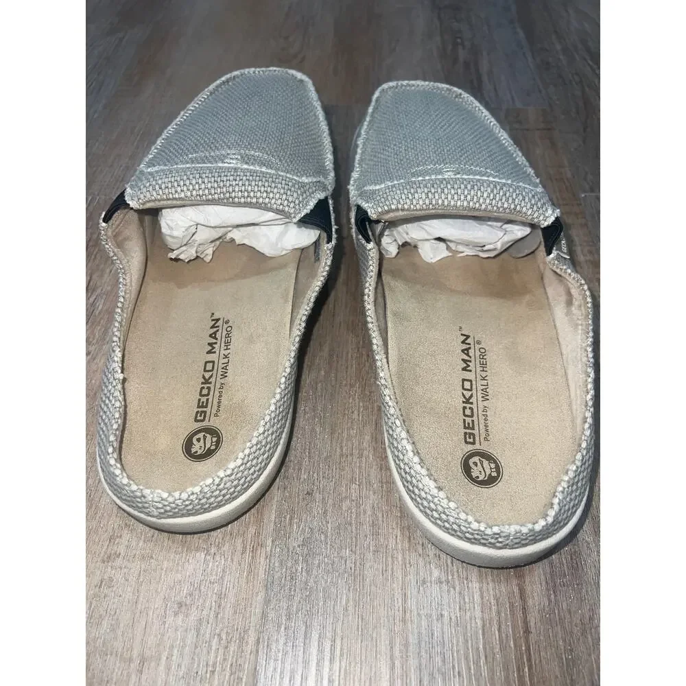 GECKO MAN Walk Hero Men’s Slip-On Loafers Gray Casual Comfort Shoes Size 11
